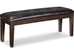 Haddigan Dining Bench In Dark Brown