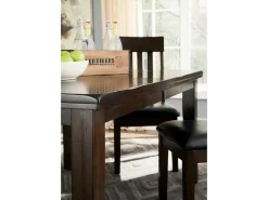 Haddigan Extendable Dining Table & 4 Chairs In Dark Brown