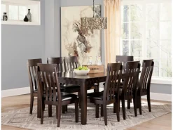 Haddigan Extendable Dining Table & 8 Chairs In Dark Brown