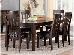 Haddigan Extendable Dining Table In Dark Brown