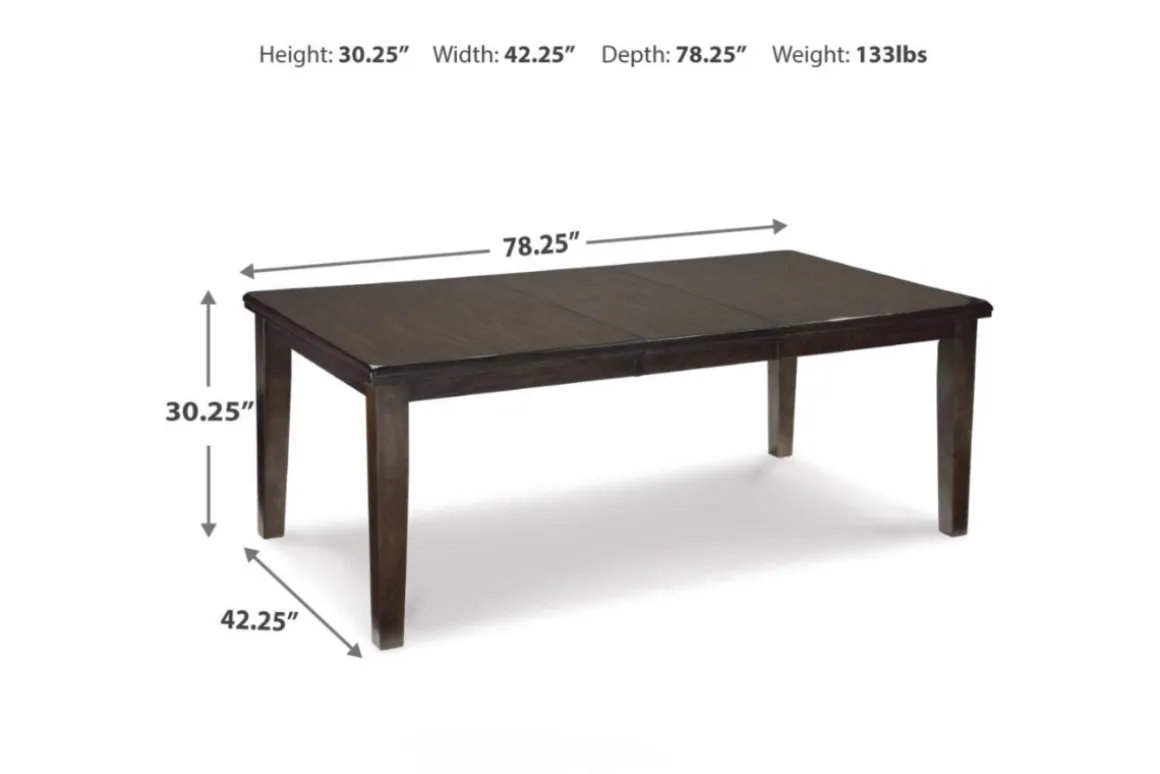 Haddigan Extendable Dining Table In Dark Brown