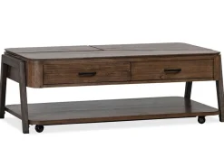 Hallie Lift Top Coffee Table In Milk Chocolate/Dark Chocolate