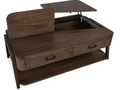 Hallie Lift Top Coffee Table In Milk Chocolate/Dark Chocolate