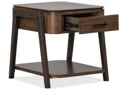 Hallie Rectangle End Table In Milk Chocolate/Dark Chocolate