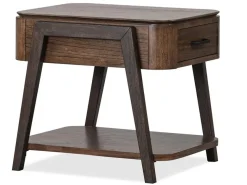 Hallie Rectangle End Table In Milk Chocolate/Dark Chocolate