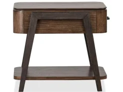 Hallie Rectangle End Table In Milk Chocolate/Dark Chocolate