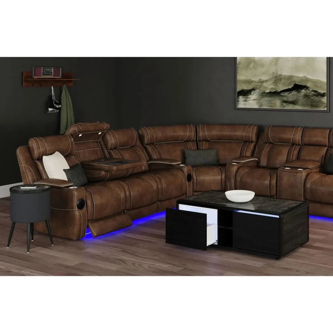 Halo Round End Table In Black