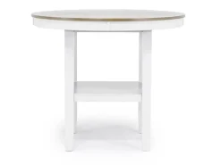 Harlin Round Counter Height Dining Table & 4 Stools In White/Brown