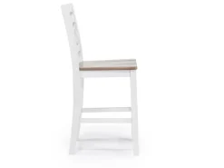 Harlin Round Counter Height Dining Table & 4 Stools In White/Brown