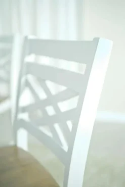 Harlin Round Counter Height Dining Table & 4 Stools In White/Brown