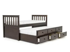 Harlow Captain Bed W/ Storage Trundle In Espresso