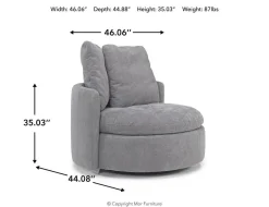 Harrison Swivel Chair In Helio Pewter 100