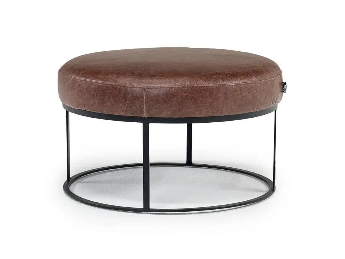 Harvey Accent Ottoman In Brown Leather