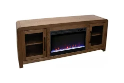 Haven Fireplace Console In Brown, 81 Inch