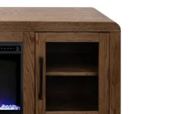 Haven Fireplace Console In Brown, 81 Inch