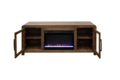 Haven Fireplace Console In Brown, 81 Inch