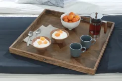 Heddford Tray In Honey Brown Finish