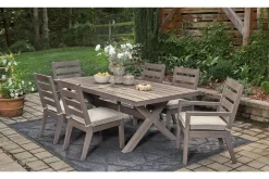 Hillside Barn Outdoor Dining Table, 4 Side Chairs & 2 Arm Chairs In Gray/Brown