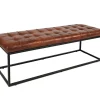 Hogan Tuft Bench In Sienna Leather