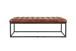 Hogan Tuft Bench In Sienna Leather