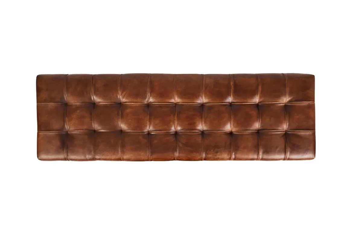 Hogan Tuft Bench In Sienna Leather