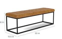 Hogan Tuft Bench In Sienna Leather