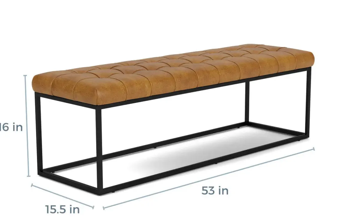 Hogan Tuft Bench In Sienna Leather