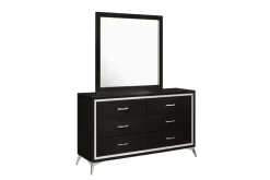 Huxley Panel Bed, Dresser, Mirror & Nightstand In Gray, Full