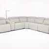 Imperial 6 Piece 2 Power Sectional W/ 2 Power Armless Recliner In Blanca Light Gray Leather