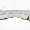 Imperial 6 Piece 2 Power Sectional In Blanca Light Gray Leather