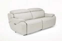 Imperial 2 Power Loveseat In Blanca Light Gray Leather