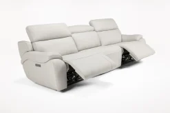 Imperial 2 Power Sofa & Loveseat In Blanca Light Gray Leather