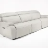 Imperial 2 Power Sofa In Blanca Light Gray Leather