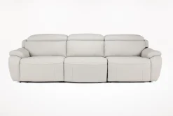 Imperial 2 Power Sofa In Blanca Light Gray Leather