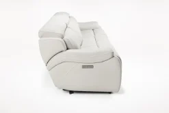 Imperial 2 Power Sofa In Blanca Light Gray Leather
