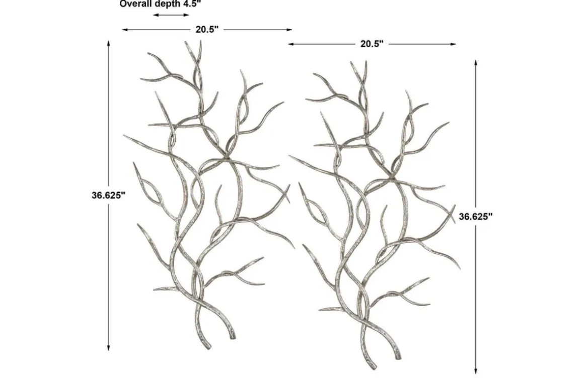 Iron Leaf Wall Art, Set Of 2