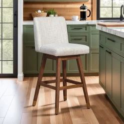 Isabella Swivel Counter Height Stool In Beige