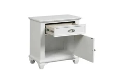 Jamestown Panel Bed, Dresser, Mirror & Nightstand In White, Queen