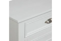 Jamestown Panel Bed, Dresser, Mirror & Nightstand In White, Queen