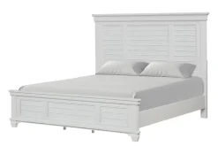 Jamestown Panel Bed, Dresser, Mirror & Nightstand In White, Queen