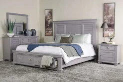 Jamestown Storage Bed In White, Queen