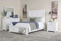 Jamestown Storage Bed In White, Queen
