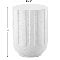 Jane Outdoor Round Accent Table In White