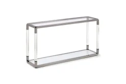 Jasper Console Table In Glass/Stainless Steel