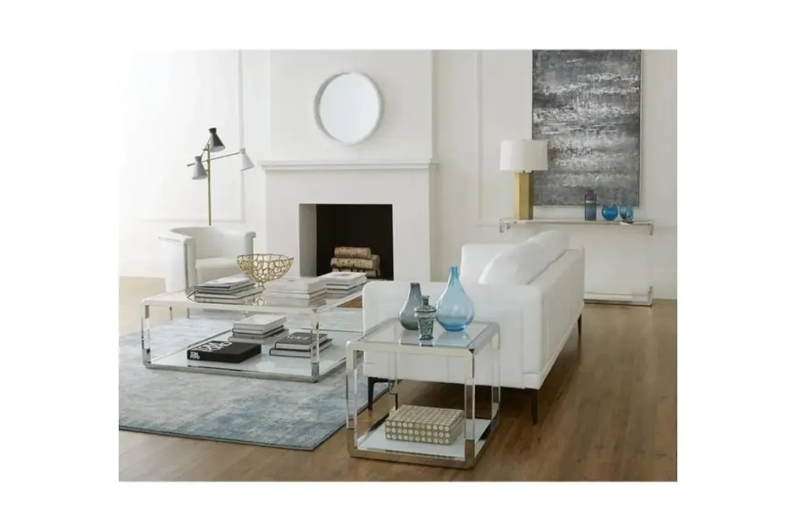 Jasper Console Table In Glass/Stainless Steel