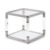 Jasper End Table In Glass/Stainless Steel