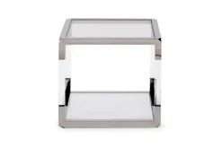 Jasper End Table In Glass/Stainless Steel