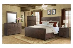 Jax Storage Bed, Dresser, Mirror, Nightstand & Chest In Cherry, Queen