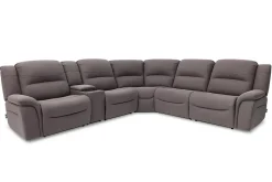 Jaxon 6 Piece 2 Power Sectional With 2 Power Armless Recliner In Mushroom