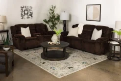 Jayne Power Console Loveseat In Brown